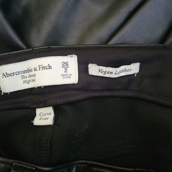 Abercrombie & Fitch Curve Love Vegan Leather Black Skinny Pants - Picture 11 of 11